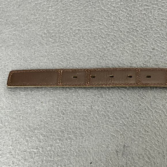 Fossil Genuine Leather Vintage 90s Gold Bronze Patchwork Belt Women 35.5” -39.5” - Picture 9 of 9